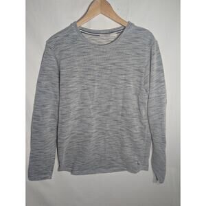 Jack & Jones Mens Premium Sweat Crewneck Heather Gray Blue Textured Pullover L